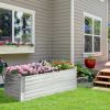 Outsunny Galvanized Raised Garden Bed Kit with Reinforcing Bars, Large and Tall Metal Planter Box for Vegetables, Flowers and Herbs, 6' x 3' x 2', Sil