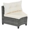 GO 8-pieces Outdoor Wicker Round Sofa Set, Half-Moon Sectional Sets All Weather, Curved Sofa Set With Rectangular Coffee Table, PE Rattan Water-resist