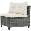 GO 8-pieces Outdoor Wicker Round Sofa Set, Half-Moon Sectional Sets All Weather, Curved Sofa Set With Rectangular Coffee Table, PE Rattan Water-resist