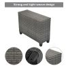 GO 8-pieces Outdoor Wicker Round Sofa Set, Half-Moon Sectional Sets All Weather, Curved Sofa Set With Rectangular Coffee Table, PE Rattan Water-resist