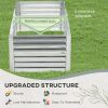Outsunny Galvanized Raised Garden Bed Kit with Reinforcing Bars, Large and Tall Metal Planter Box for Vegetables, Flowers and Herbs, 6' x 3' x 2', Sil