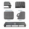 Durable Black Iron Grill Stand with Enamel-Coated Cast Iron Cooking Pans