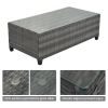GO 8-pieces Outdoor Wicker Round Sofa Set, Half-Moon Sectional Sets All Weather, Curved Sofa Set With Rectangular Coffee Table, PE Rattan Water-resist