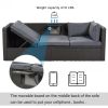 U_Style Outdoor Patio Rectangle Daybed with Retractable Canopy, Wicker Furniture Sectional Seating with Washable Cushions, Backyard, Porch(As same as