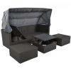 U_Style Outdoor Patio Rectangle Daybed with Retractable Canopy, Wicker Furniture Sectional Seating with Washable Cushions, Backyard, Porch(As same as
