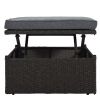U_Style Outdoor Patio Rectangle Daybed with Retractable Canopy, Wicker Furniture Sectional Seating with Washable Cushions, Backyard, Porch(As same as