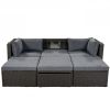 U_Style Outdoor Patio Rectangle Daybed with Retractable Canopy, Wicker Furniture Sectional Seating with Washable Cushions, Backyard, Porch(As same as