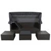 U_Style Outdoor Patio Rectangle Daybed with Retractable Canopy, Wicker Furniture Sectional Seating with Washable Cushions, Backyard, Porch(As same as